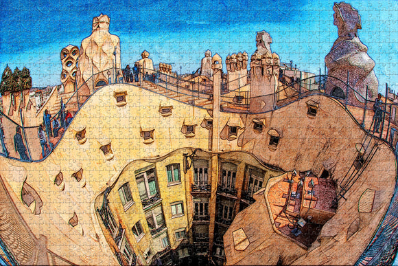 Spain Gaudi Gracia Barcelona Jigsaw Puzzle Wooden 1000 Piece