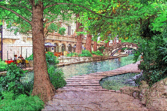 River Walk San Antonio USA Jigsaw Puzzle Wooden 1000 Piece