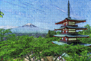 Mount Fuji Chureito Pagoda Japan Jigsaw Puzzle Wooden 1000 Piece