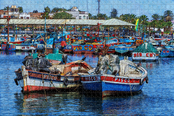 Fishing Boats Pisco Peru Jigsaw Puzzle Wooden 1000 Piece