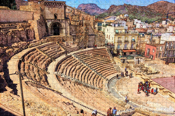 Spain Roman theatre Cartagena Jigsaw Puzzle Wooden 1000 Piece