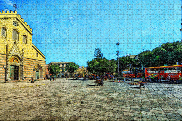 Italy Messina Square Sicily Jigsaw Puzzle Wooden 1000 Piece