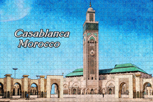 Morocco Square of Mohammed V Casablanca Jigsaw Puzzle Wooden 1000 Piece