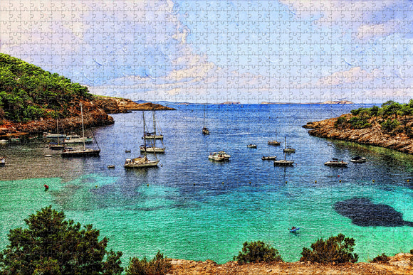 Spain Cala Bassa Ibiza Jigsaw Puzzle Wooden 1000 Piece