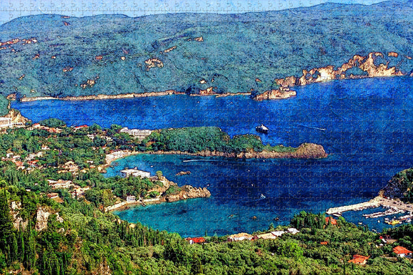 Greece Corfu Island Jigsaw Puzzle Wooden 1000 Piece