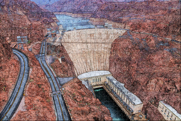 USA America Hoover Dam Colorado River Nevada Jigsaw Puzzle Wooden 1000 Piece