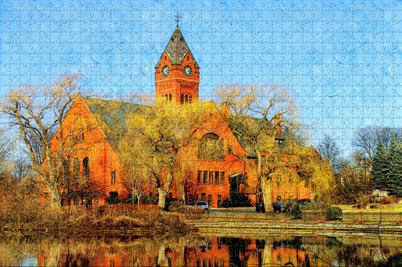 Winchester Massachusetts Town Hall USA Jigsaw Puzzle Wooden 1000 Piece