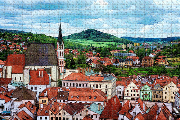 Czech Church of St.Vitus Cesky Krumlov Jigsaw Puzzle Wooden 1000 Piece