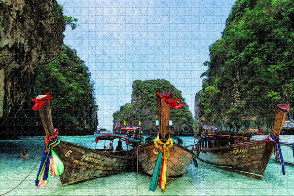 Thailand Maya Bay Phi Phi Islands Jigsaw Puzzle Wooden 1000 Piece