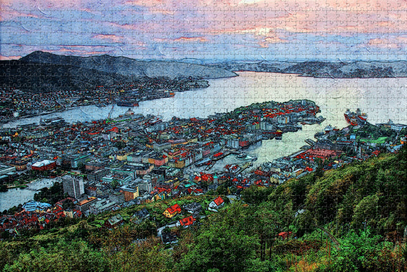 Norway Bergen Jigsaw Puzzle Wooden 1000 Piece