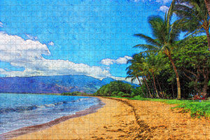 Beach Landscape Hawaii Maui Kihei USA Jigsaw Puzzle Wooden 1000 Piece