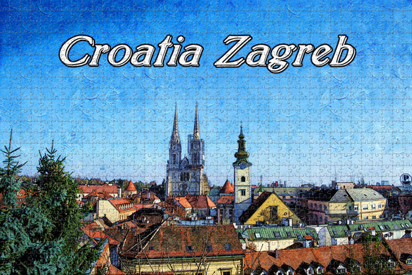 Croatia Cathedral of the Assumption Zagreb Jigsaw Puzzle Wooden 1000 Piece