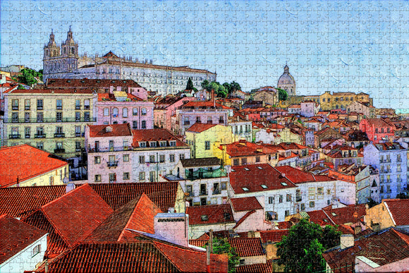 Portugal Alfama Lisbon Jigsaw Puzzle Wooden 1000 Piece