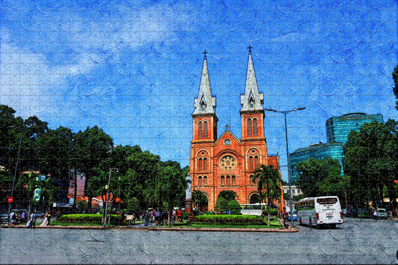 Vietnam Cathedral Ho Chi Minh Jigsaw Puzzle Wooden 1000 Piece