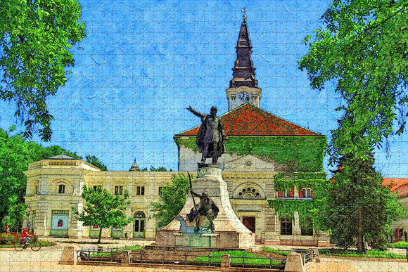 Hungary Kecskemet Statue Jigsaw Puzzle Wooden 1000 Piece