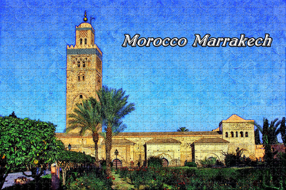 Morocco Koutoubia Mosque Marrakech Jigsaw Puzzle Wooden 1000 Piece