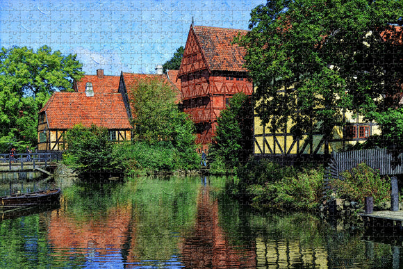 Denmark Den Gamle By Aarhus Jigsaw Puzzle Wooden 1000 Piece