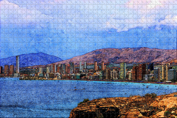 Spain Benidorm Jigsaw Puzzle Wooden 1000 Piece