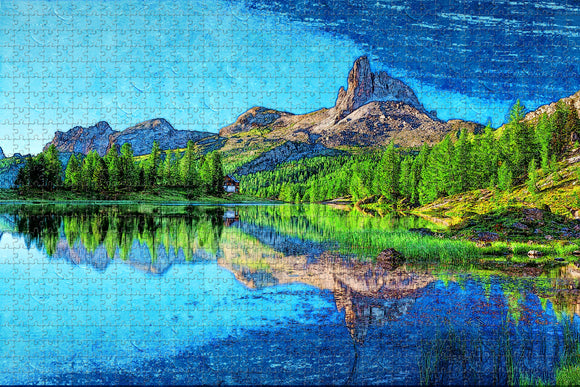 Lago Federa Dolomites Italy Jigsaw Puzzle Wooden 1000 Piece