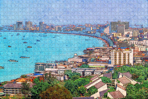 Thailand Pattaya Beach Jigsaw Puzzle Wooden 1000 Piece