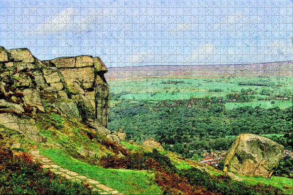 UK England Ilkley Rock Jigsaw Puzzle Wooden 1000 Piece