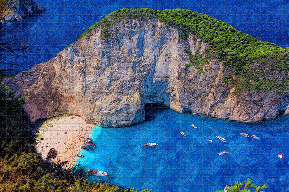 Greece Navagio Beach Shipwreck Cliff Zakinthos Jigsaw Puzzle Wooden 1000 Piece