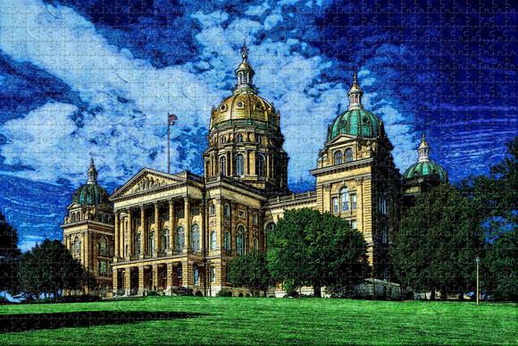 USA America Des Moines Iowa State Capitol Building Jigsaw Puzzle Wooden 1000 Piece