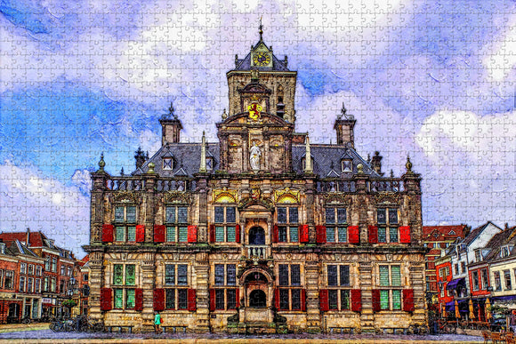 Netherlands Holland Hall Town Delft Jigsaw Puzzle Wooden 1000 Piece