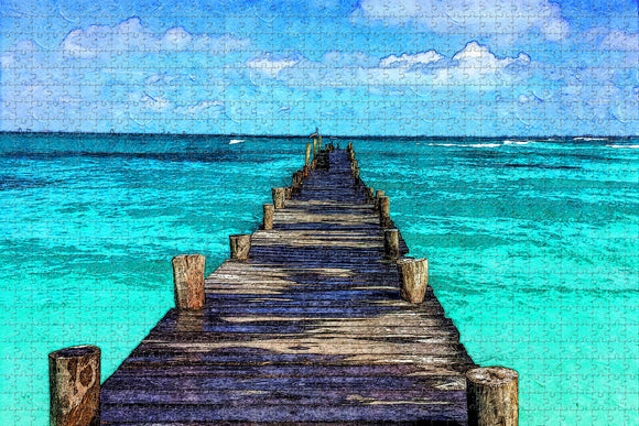 Mexico Paradise Beach Cozumel Jigsaw Puzzle Wooden 1000 Piece