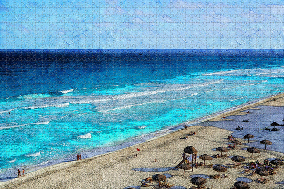 Mexico Dolphins Beach Cancun Jigsaw Puzzle Wooden 1000 Piece