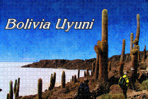 Bolivia Uyuni Cactus Lake Jigsaw Puzzle Wooden 1000 Piece