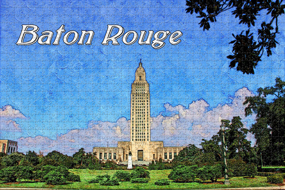 USA America Baton Rouge Capitol Building Louisiana Jigsaw Puzzle Wooden 1000 Piece