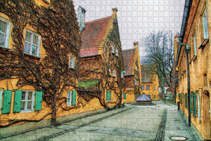 Germany Fuggerei Augsburg Jigsaw Puzzle Wooden 1000 Piece