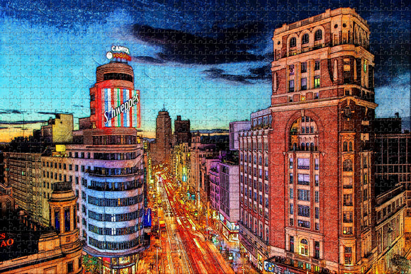 Spain Street Madrid Jigsaw Puzzle Wooden 1000 Piece