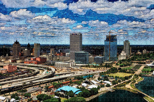 USA America Milwaukee  Skyline Jigsaw Puzzle Wooden 1000 Piece