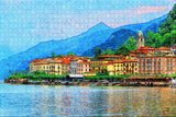 Italy Como Lake Bellagio Port Jigsaw Puzzle Wooden 1000 Piece