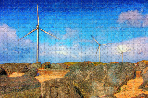 Denmark Pinwheel Hvide Sande Jigsaw Puzzle Wooden 1000 Piece