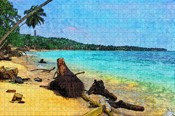 Sri Lanka Beach Unawatuna Jigsaw Puzzle Wooden 1000 Piece