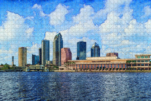 Tampa Skyline Florida USA Jigsaw Puzzle Wooden 1000 Piece