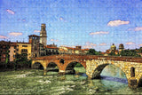 Italy Bridge Verona Jigsaw Puzzle Wooden 1000 Piece