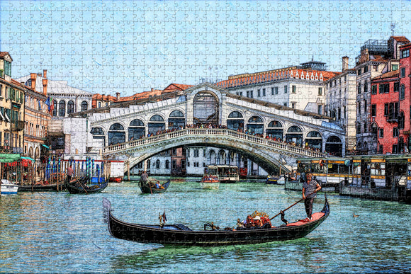 Italy Ponte Rialto Venice Jigsaw Puzzle Wooden 1000 Piece