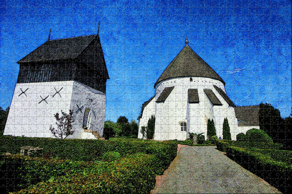 Denmark The Round Church Bornholm Jigsaw Puzzle Wooden 1000 Piece