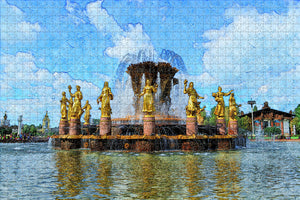 Russia Enea Fountain Moscow Jigsaw Puzzle Wooden 1000 Piece