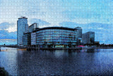 UK England Manchester BBC Salford Quays Jigsaw Puzzle Wooden 1000 Piece