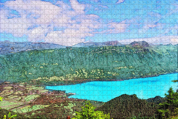 Switzerland Lake Thun Interlaken Jigsaw Puzzle Wooden 1000 Piece