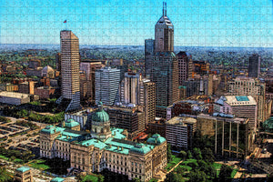 Indianapolis Indiana Skyline USA Jigsaw Puzzle Wooden 1000 Piece