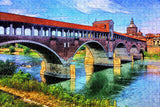 Italy Pavia Bridge Jigsaw Puzzle Wooden 1000 Piece