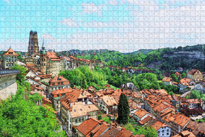 Switzerland Cathedral of St. Nicholas Fribourg Jigsaw Puzzle Wooden 1000 Piece