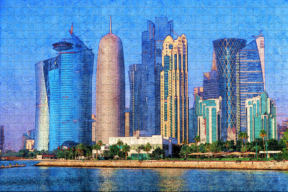 Doha Corniche Qatar Jigsaw Puzzle Wooden 1000 Piece