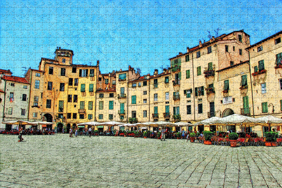 Lucca Square Italy Jigsaw Puzzle Wooden 1000 Piece